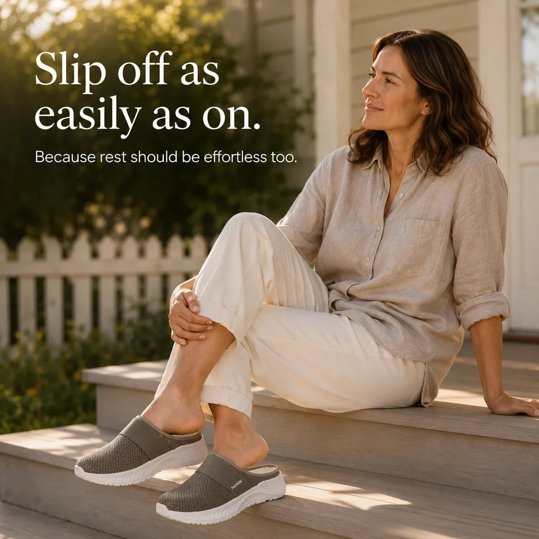 Stride &amp; Soft – Damskie buty slip-on na platformie z siateczki, oddychające, antypoślizgowe