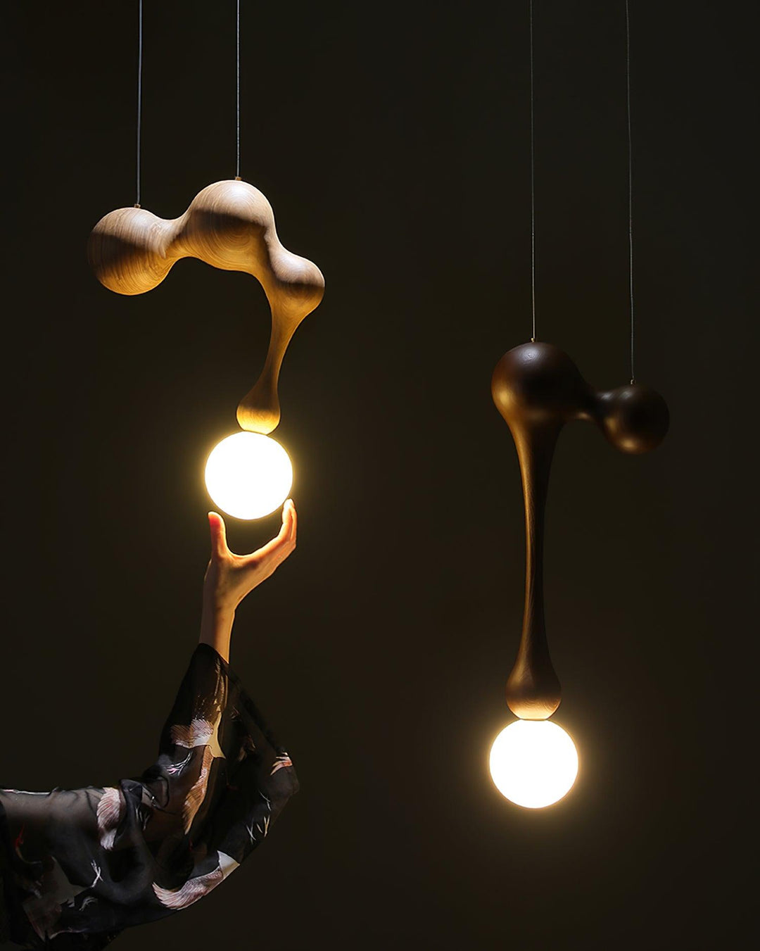 Lampa Wisząca Jenna z Drewna
