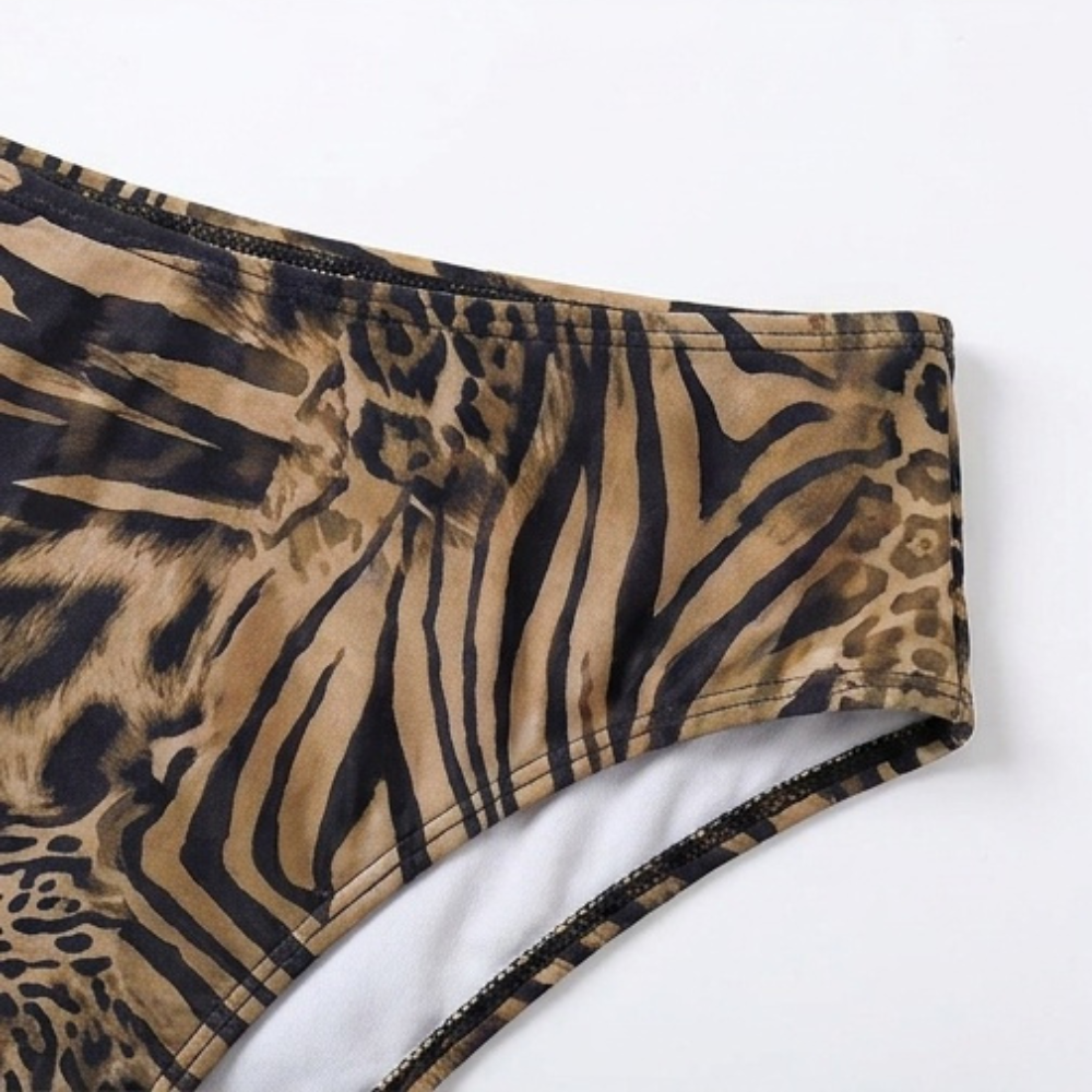 Lunavia – Kobiecy bikini w panterkę z głębokim dekoltem
