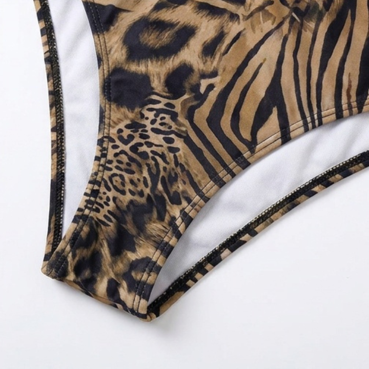 Lunavia – Kobiecy bikini w panterkę z głębokim dekoltem