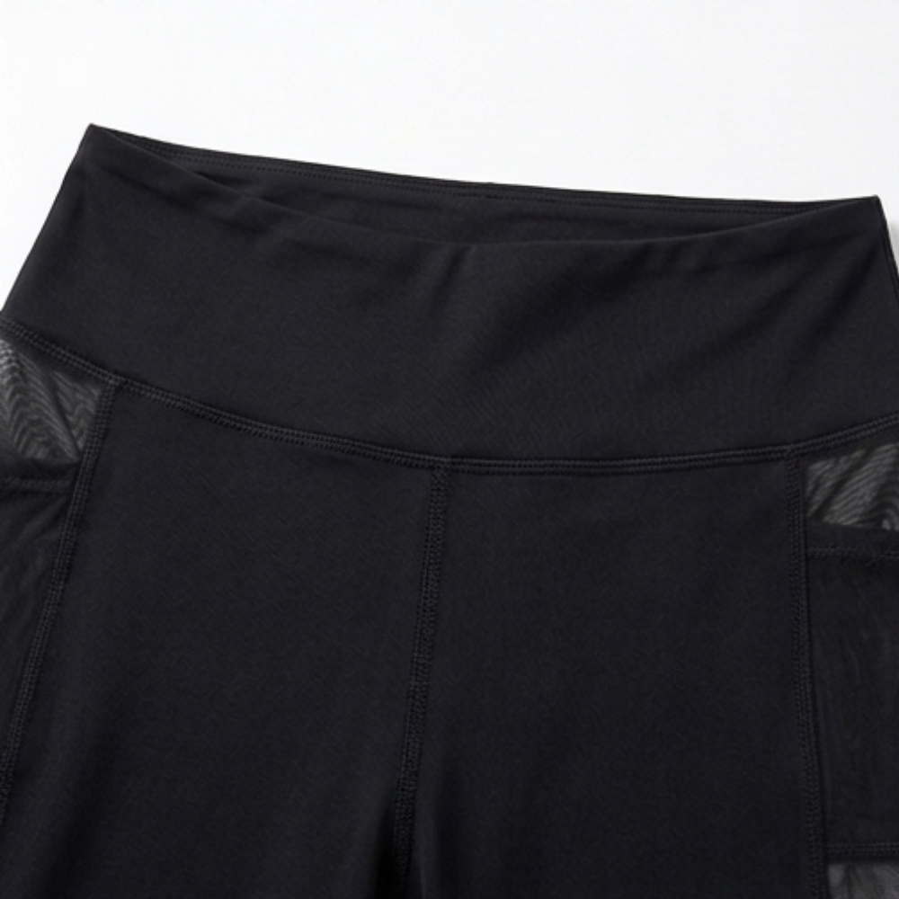 Luxefit – Legginsy z wysokim stanem i siateczkowymi panelami z ukrytą kieszenią