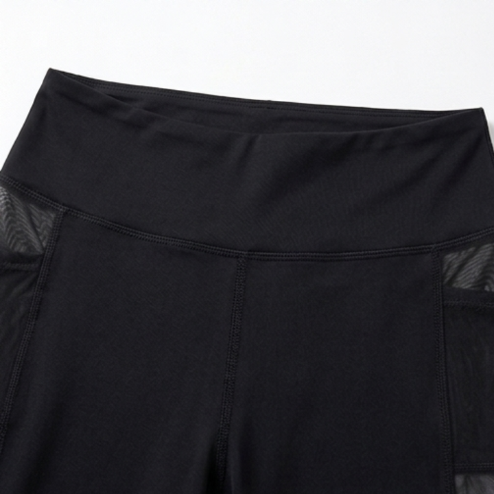 Luxefit – Legginsy z wysokim stanem i siateczkowymi panelami z ukrytą kieszenią