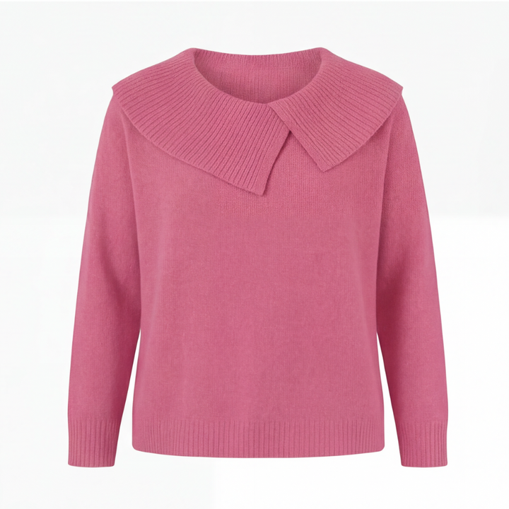 Collara – Asymetryczny Sweter z Kołnierzem