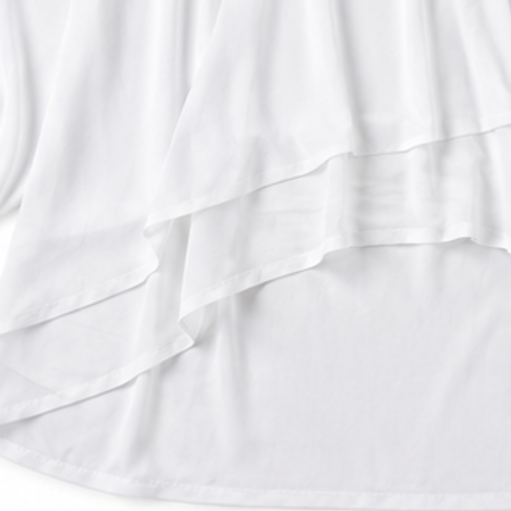 Draperie – Zestaw spodni szerokich z asymetrycznym wierzchem z szyfonu