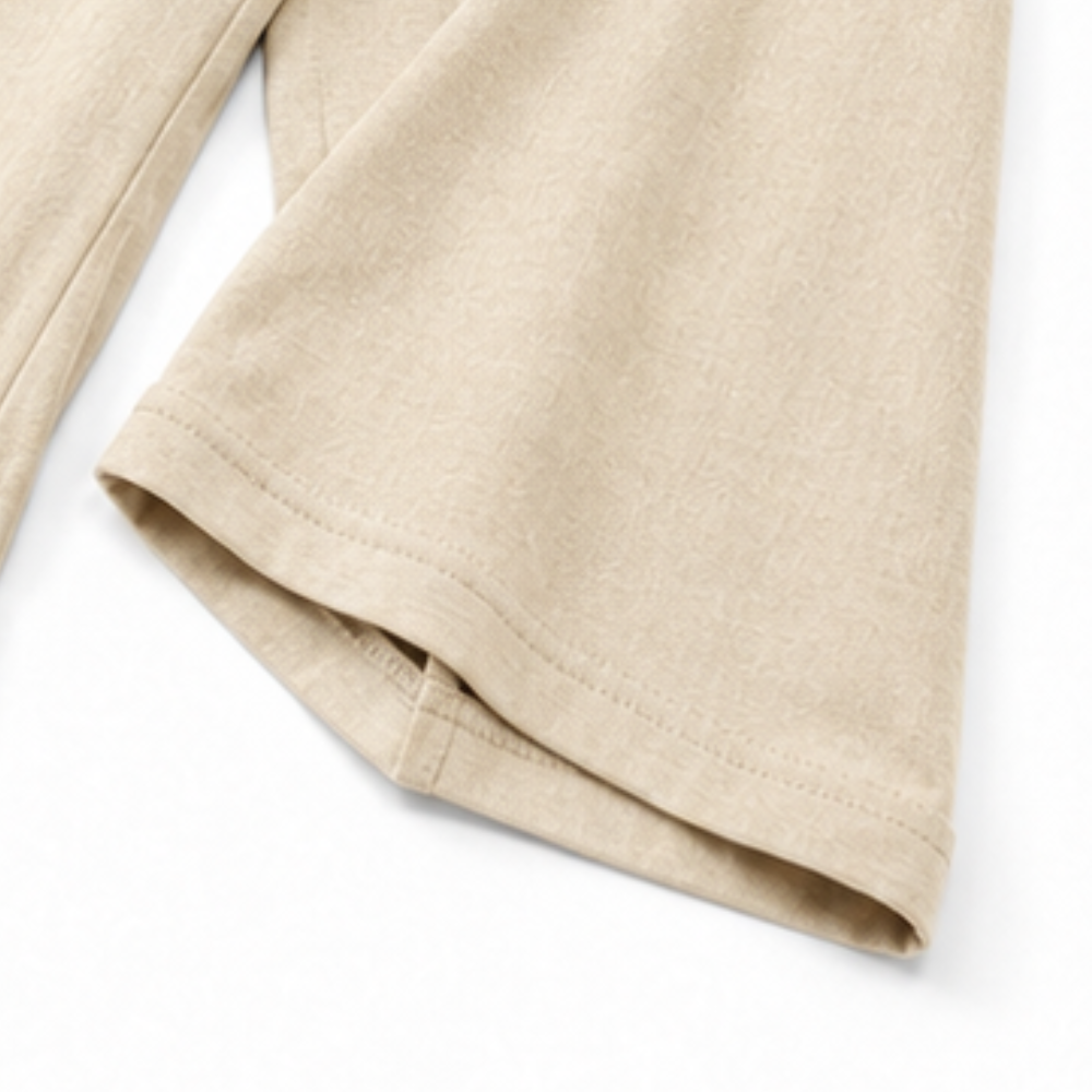 Draperly – Dwuczęściowy zestaw w stylu lnianym z dekoltem w serek