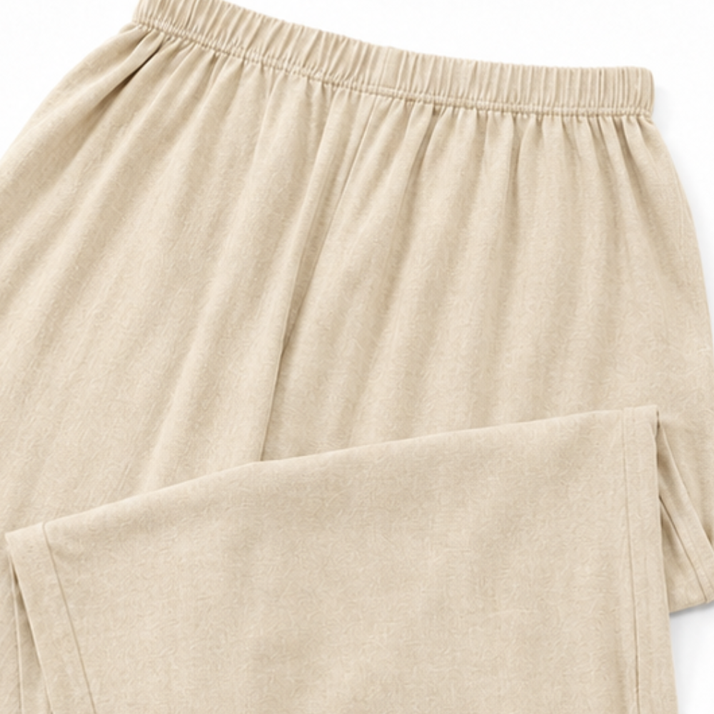 Draperly – Dwuczęściowy zestaw w stylu lnianym z dekoltem w serek