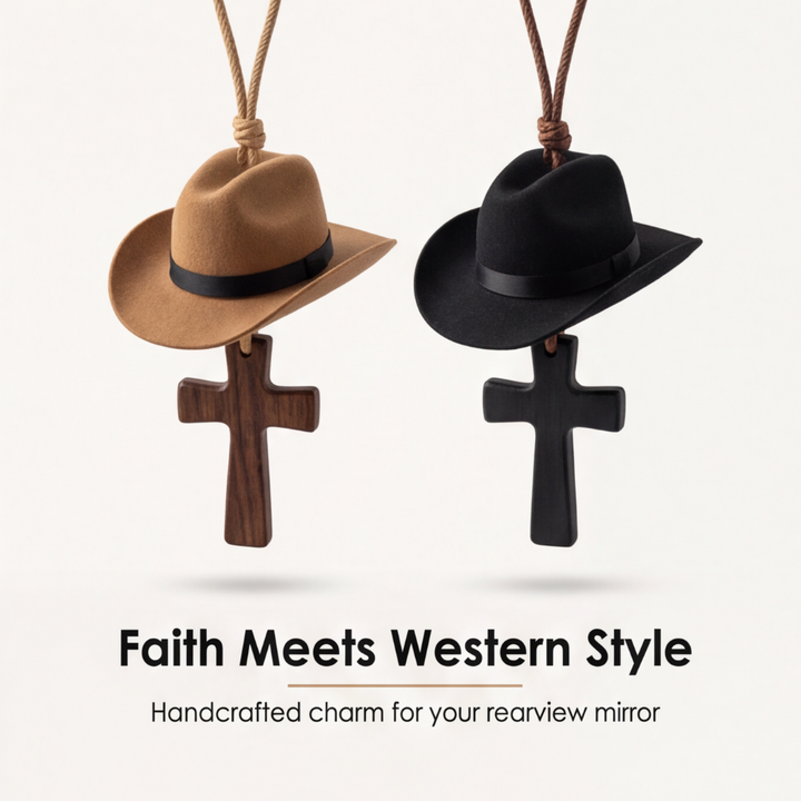 Saddle Cross – Zawieszka z Kapeluszem Kowbojskim i Krzyżem