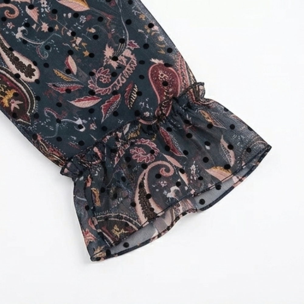 Floressa – Sukienka midi z warstwowego szyfonu w paisley dla kobiet