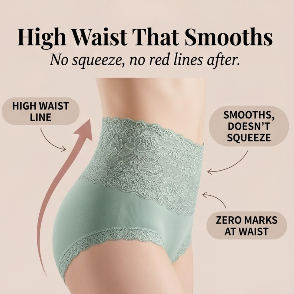 Lunelle – Kwiatowe koronkowe majtki z wysokim stanem 3-pak