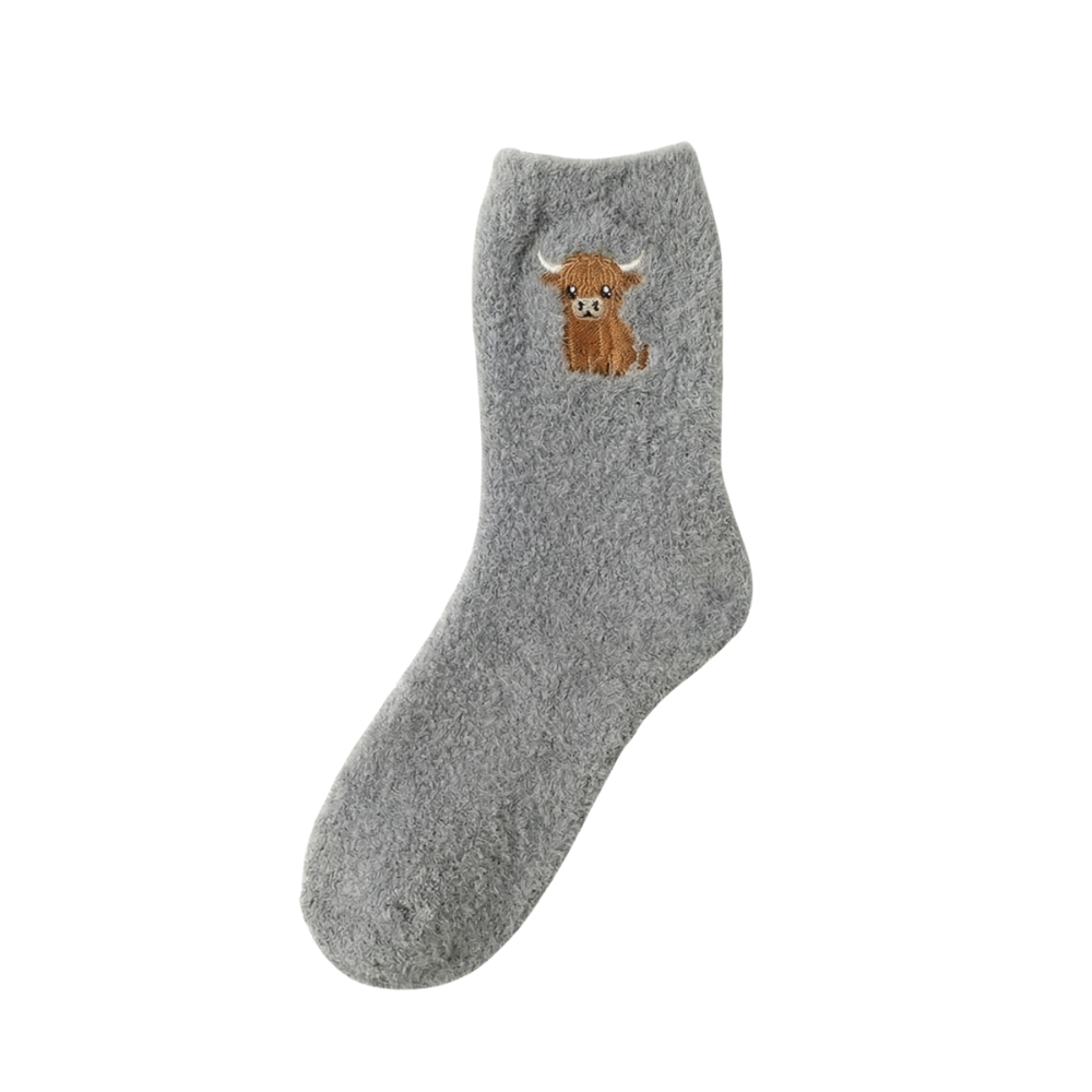 Cozymoo – Skarpety z Fuzzy Highland Cow