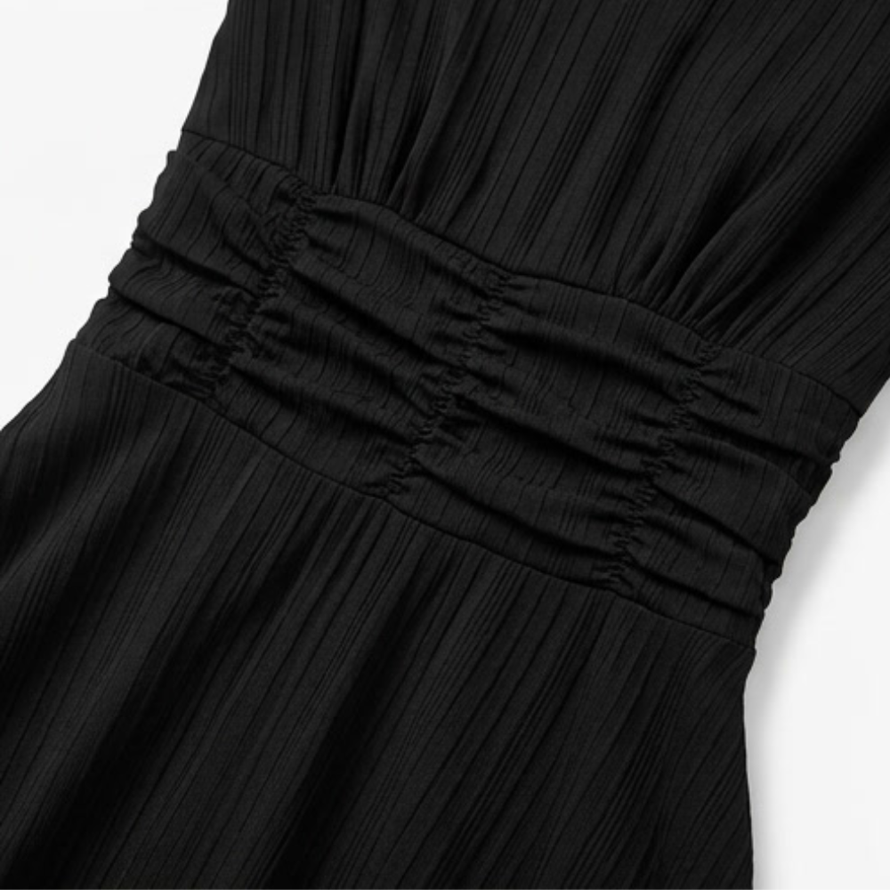 Vivella – Elegancka sukienka midi z bufiastymi rękawami dla kobiet