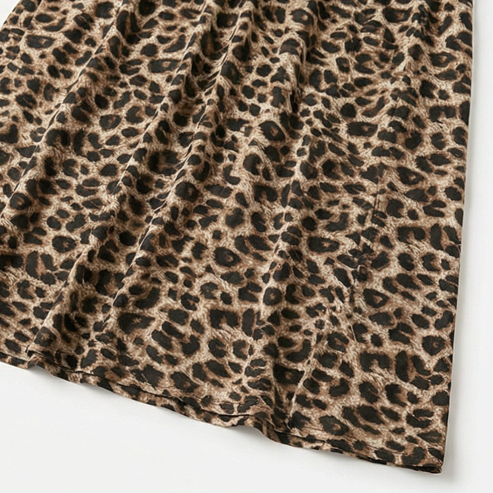 Vivara – Sukienka maxi w leoparda z marszczonym pasem
