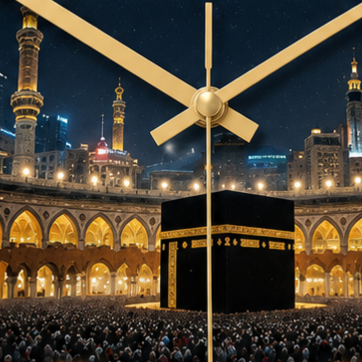 Quietwall – Zegar Ścienny Kaaba Czarny i Złoty