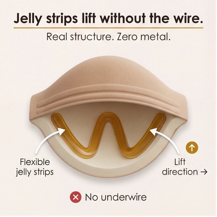Veluna – Bezprzewodowy biustonosz Jelly Strip dla całodziennych wygód