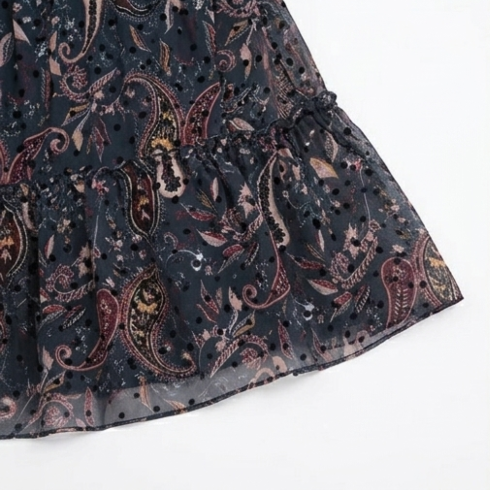 Floressa – Sukienka midi z warstwowego szyfonu w paisley dla kobiet