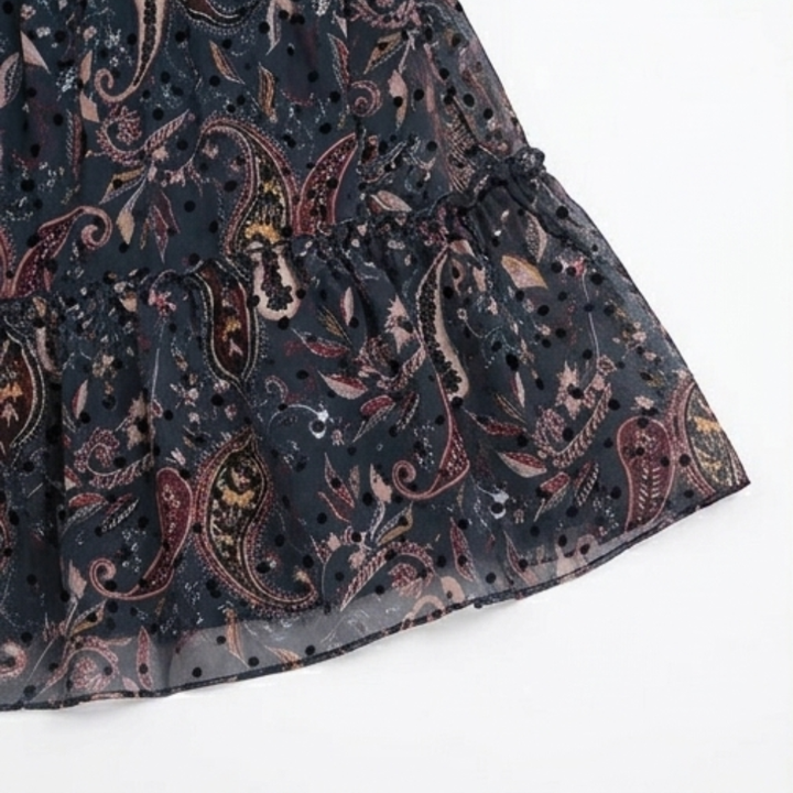 Floressa – Sukienka midi z warstwowego szyfonu w paisley dla kobiet