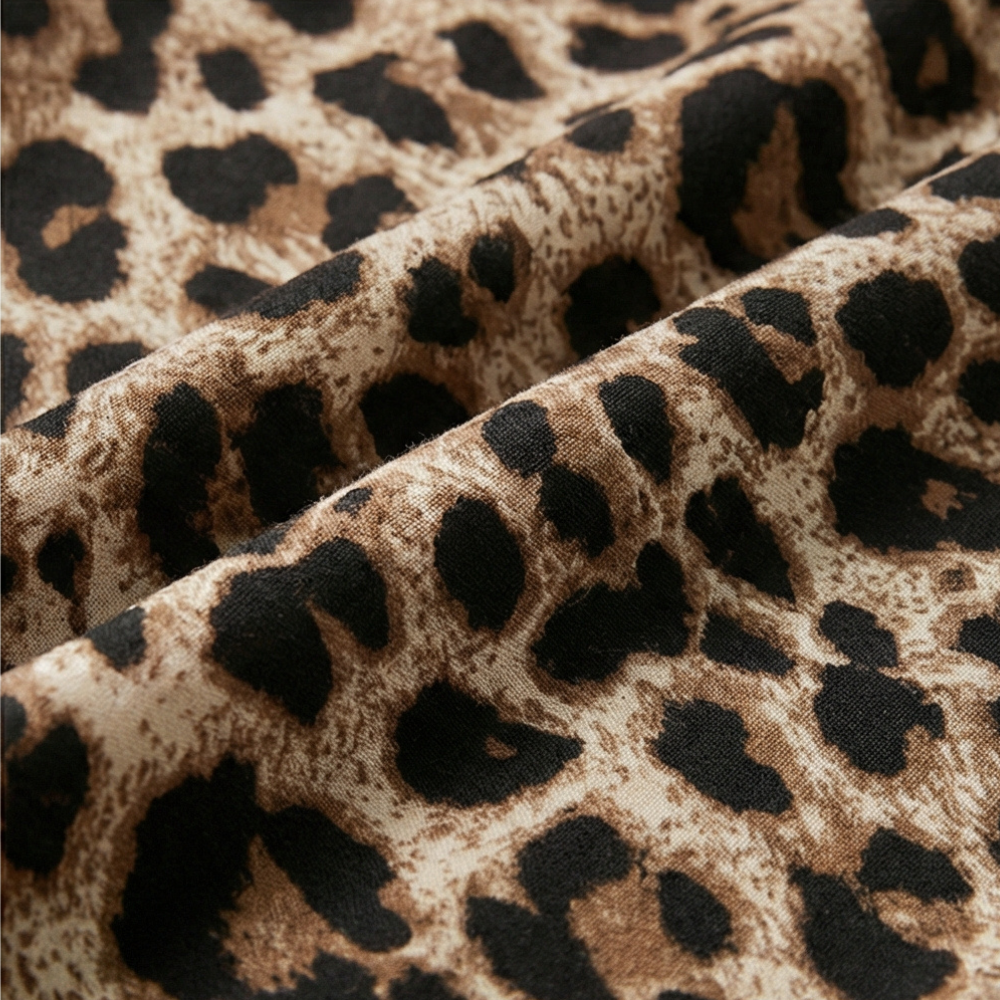 Vivara – Sukienka maxi w leoparda z marszczonym pasem