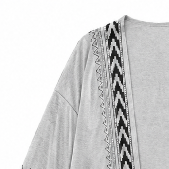 Wearbella – Kardigan z otwartym przodem w retro geometryczny wzór
