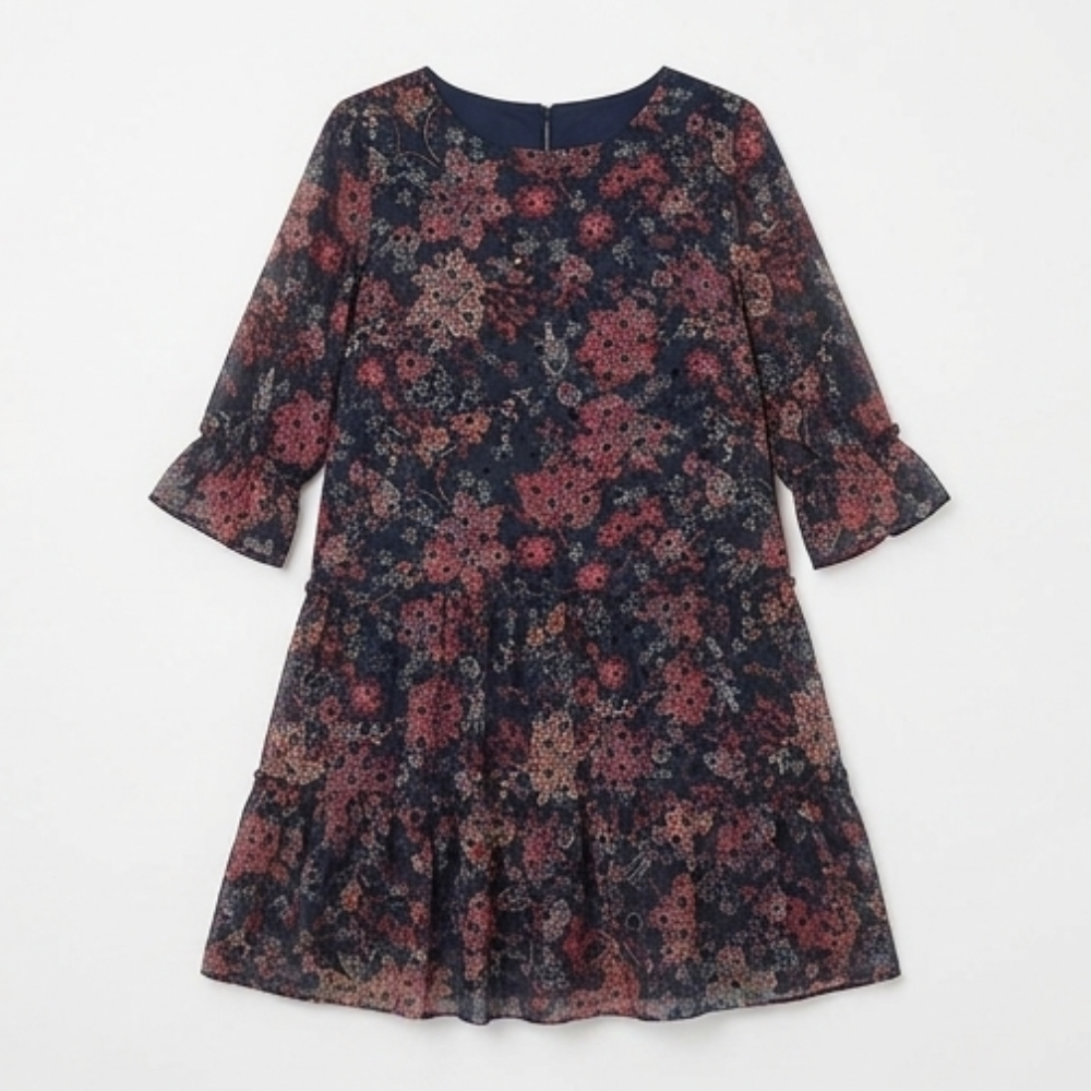 Floressa – Sukienka midi z warstwowego szyfonu w paisley dla kobiet