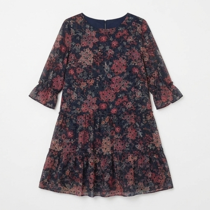 Floressa – Sukienka midi z warstwowego szyfonu w paisley dla kobiet