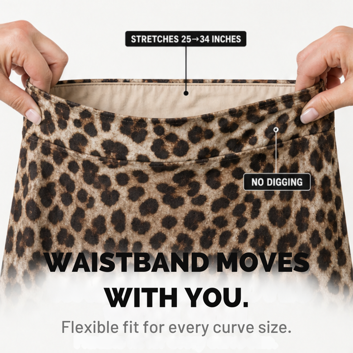 Velora – Spódnica maxi w leopardzie wzorze dla kobiet o krągłych kształtach