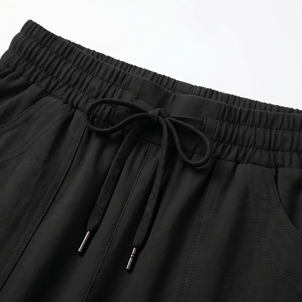 Lounella – Kobiece miękkie spodnie z szerokimi nogawkami o kroju cropped