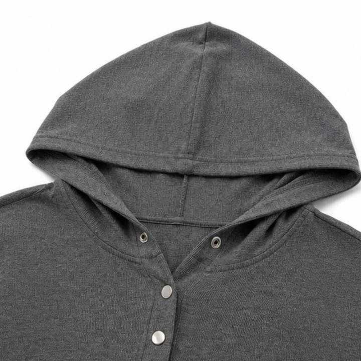 Wearbella – Lekki Kaptur z Guzikami i Splotem Waflowym