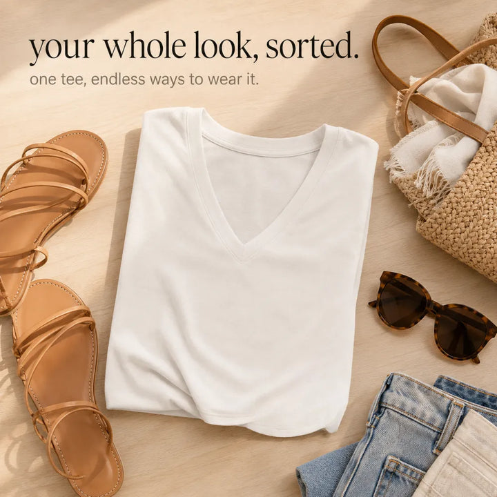 Vivelyn – Oversized T-shirt z dekoltem w serek