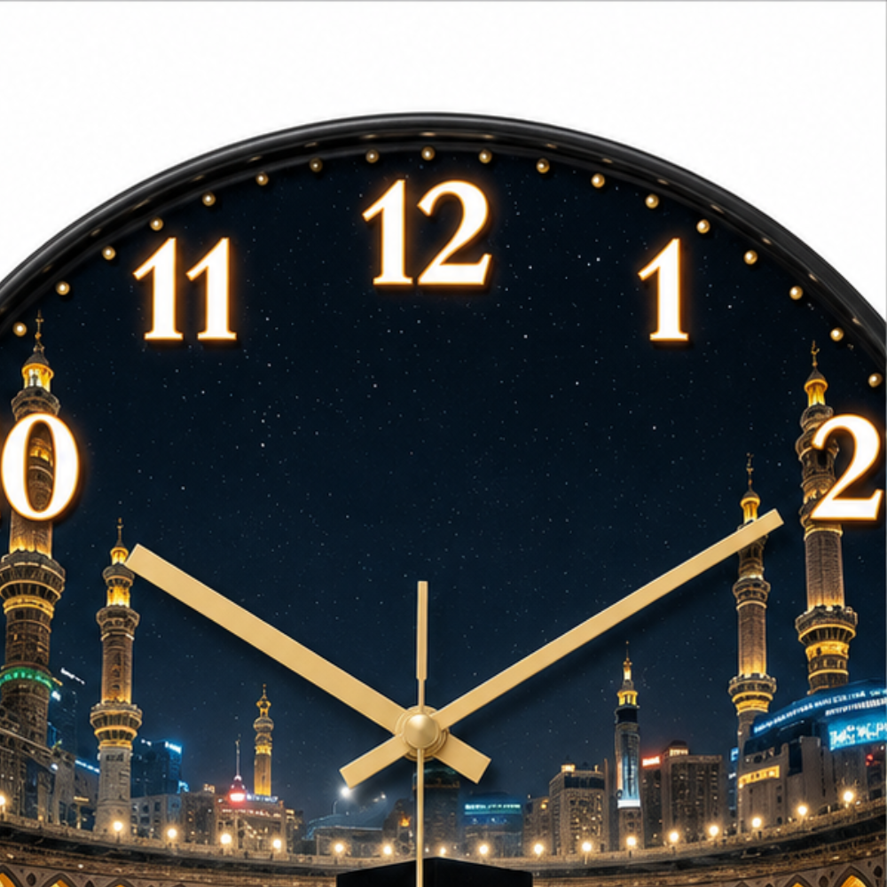 Quietwall – Zegar Ścienny Kaaba Czarny i Złoty