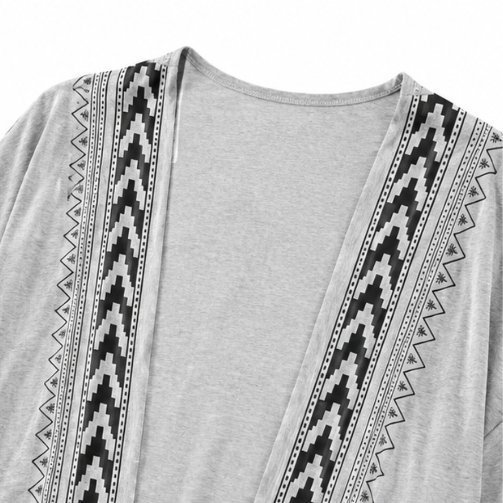 Wearbella – Kardigan z otwartym przodem w retro geometryczny wzór
