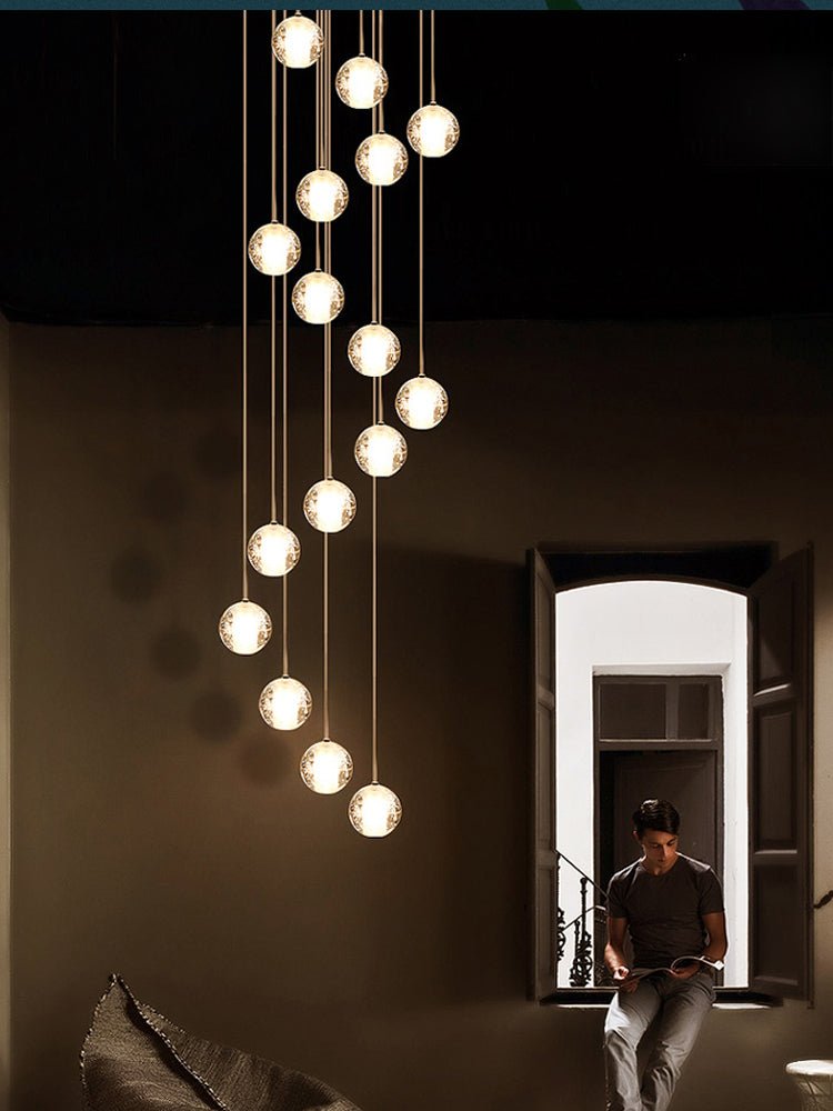 Lampa wisząca z kryształowymi kulkami