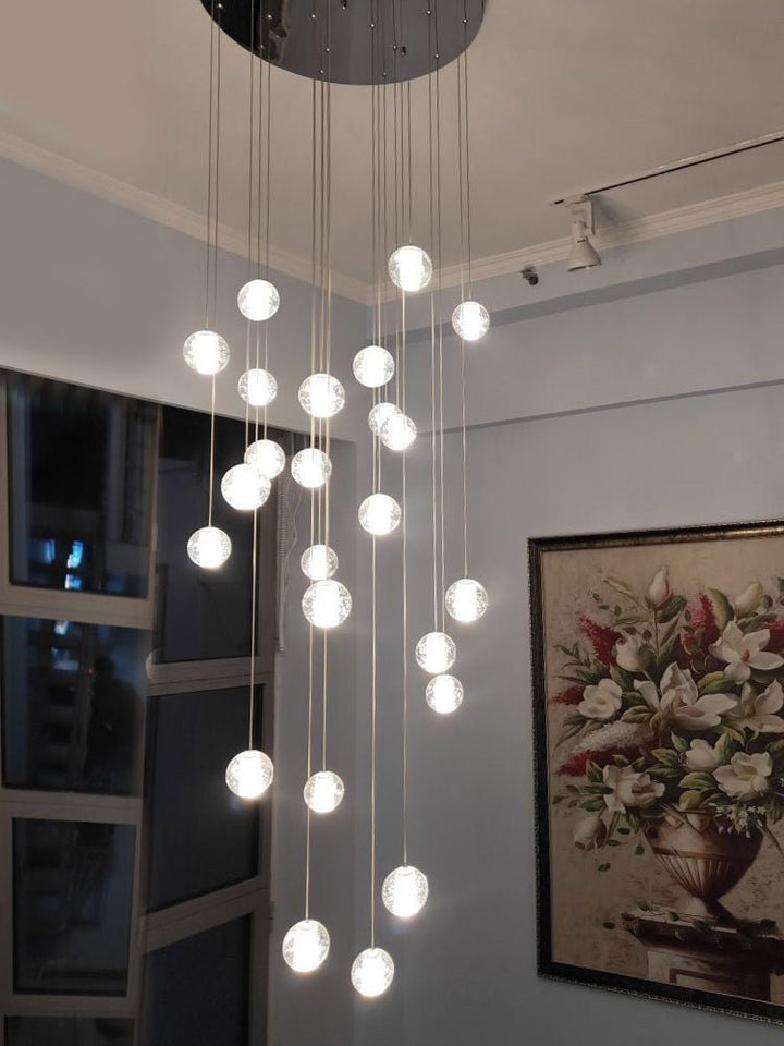 Lampa wisząca z kryształowymi kulkami