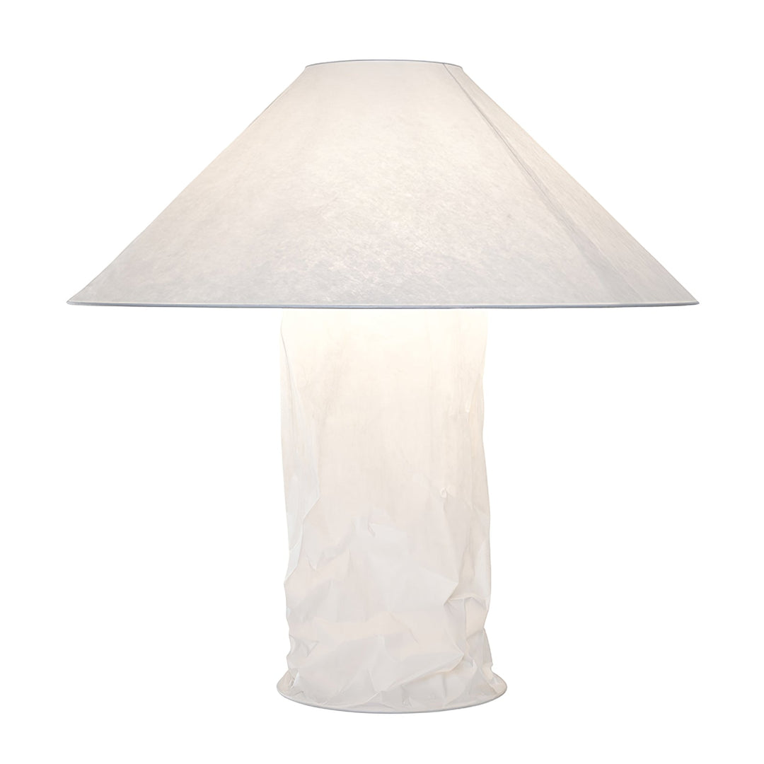 Lampa stołowa z papieru marszczonego