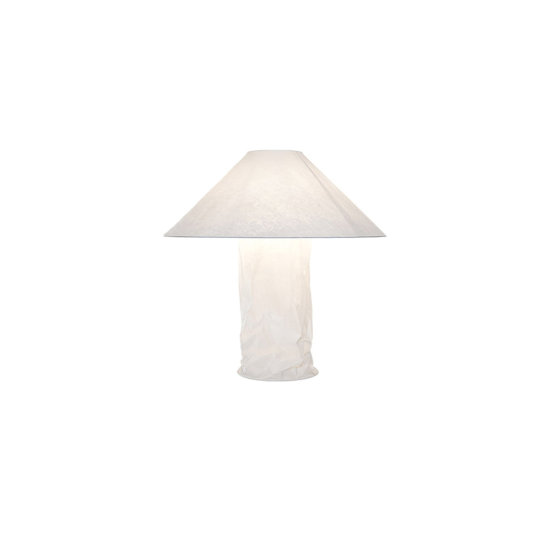 Lampa stołowa z papieru marszczonego
