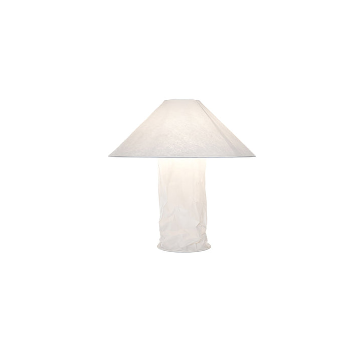 Lampa stołowa z papieru marszczonego