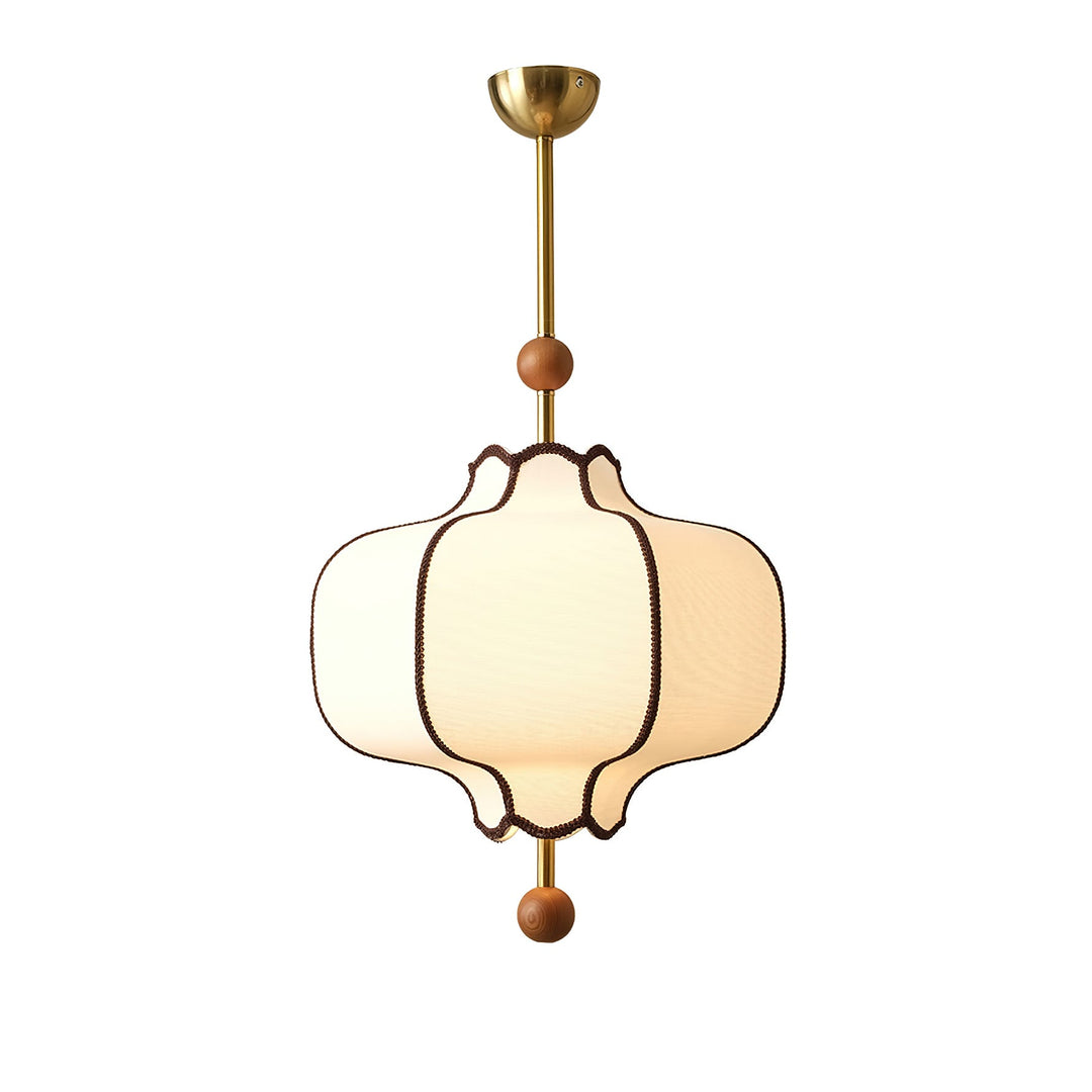 Lampa wisząca z tkaniny w kształcie latarni