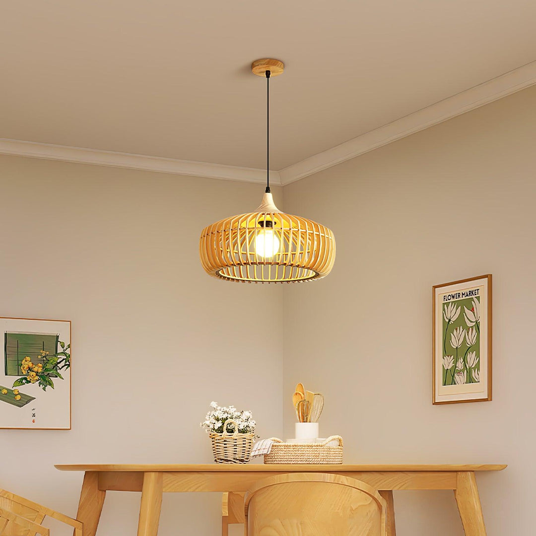 Lampa Wisząca z Drewna Lattice Nest