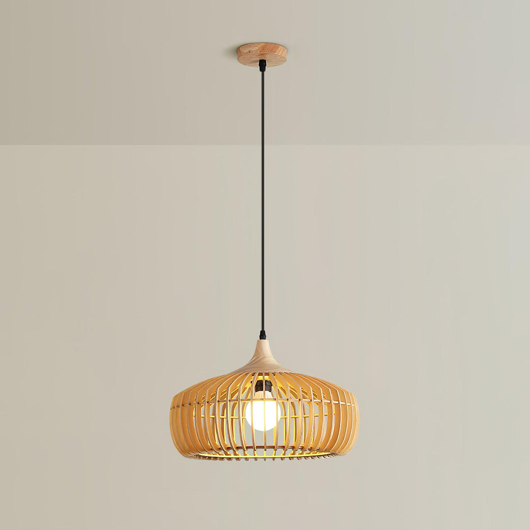 Lampa Wisząca z Drewna Lattice Nest