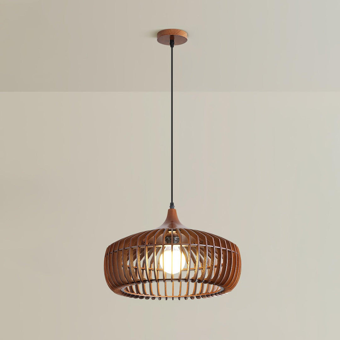 Lampa Wisząca z Drewna Lattice Nest