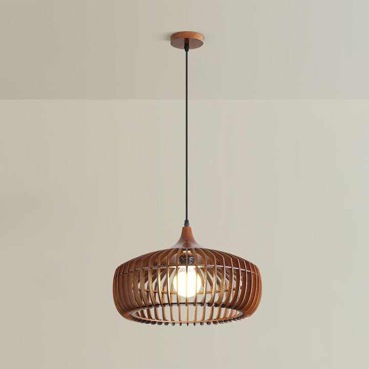 Lampa Wisząca z Drewna Lattice Nest