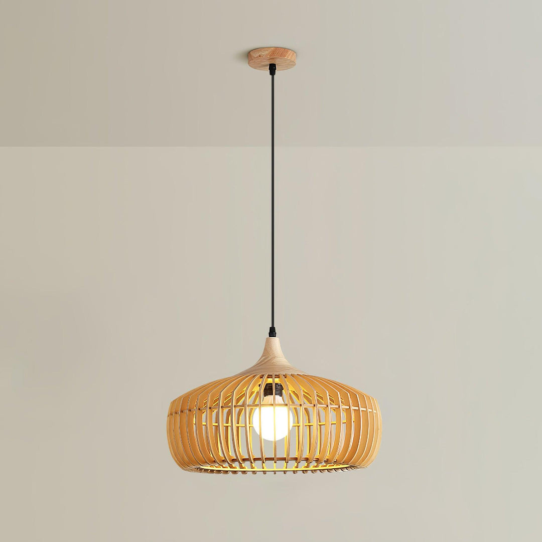 Lampa Wisząca z Drewna Lattice Nest