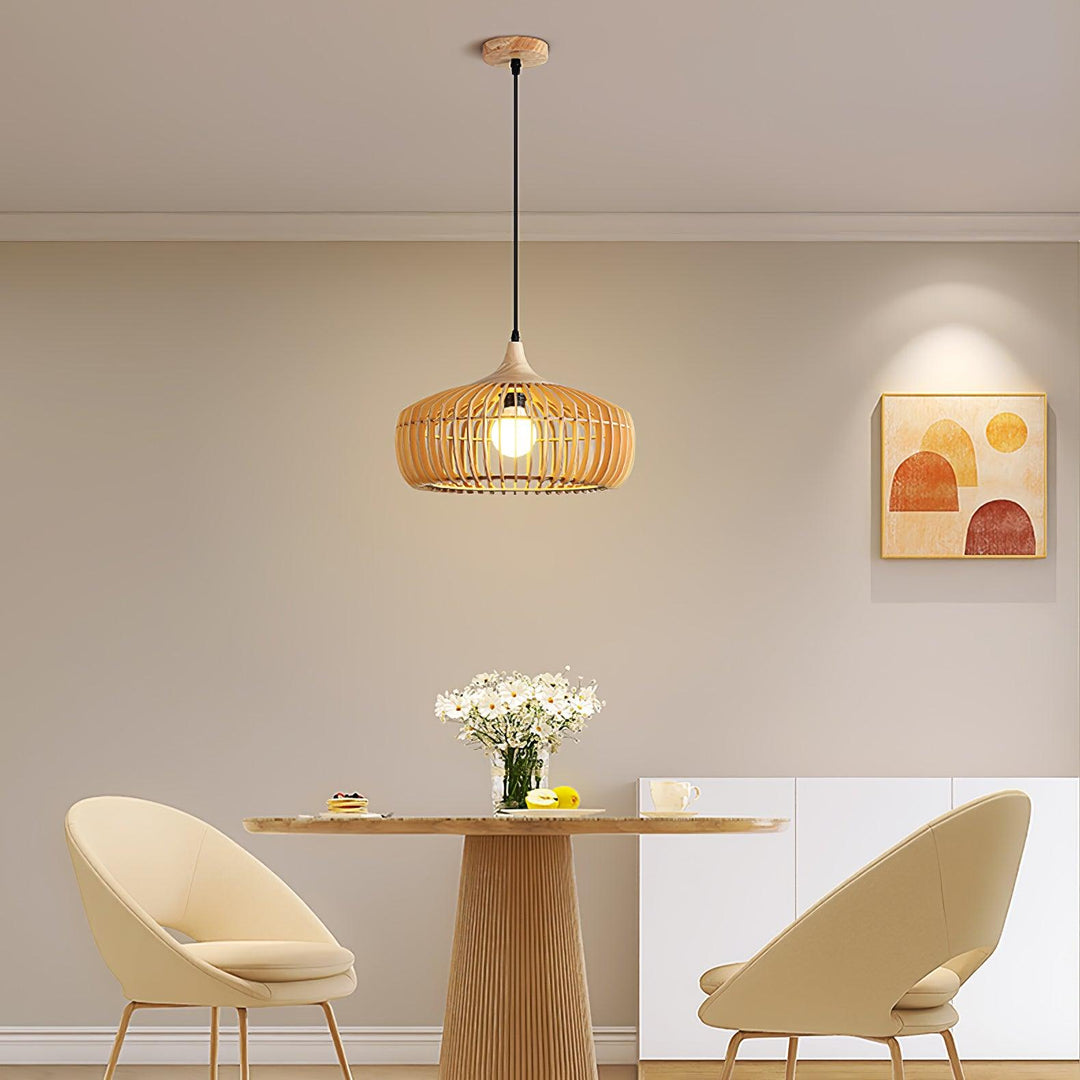 Lampa Wisząca z Drewna Lattice Nest
