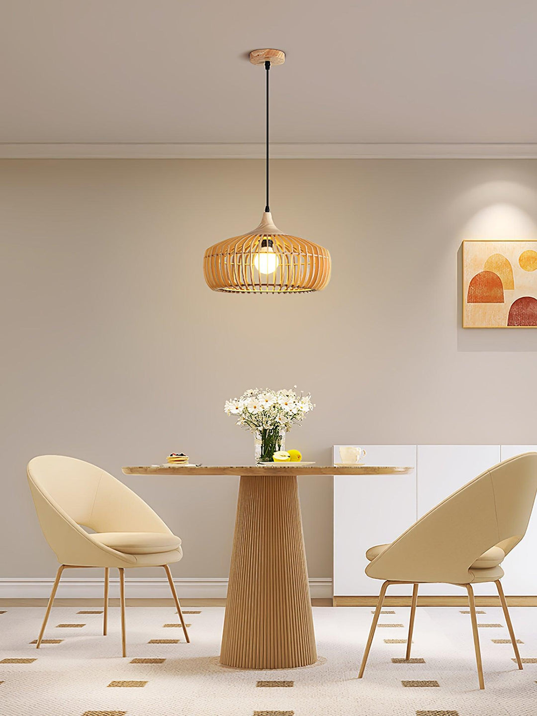 Lampa Wisząca z Drewna Lattice Nest