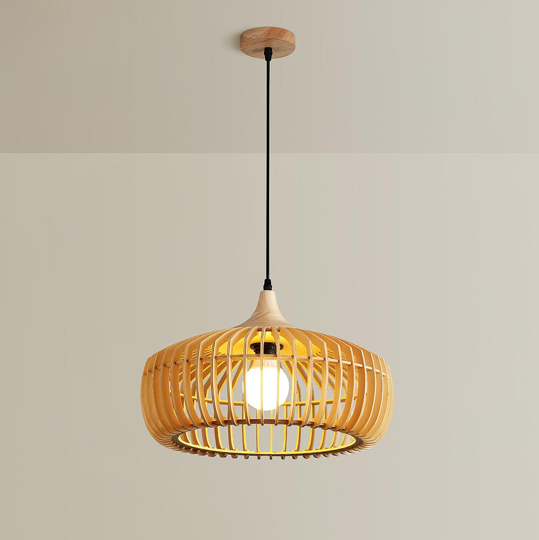 Lampa Wisząca z Drewna Lattice Nest