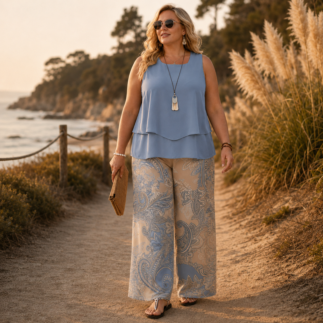 Sereluna – Zestaw w stylu paisley w rozmiarze plus