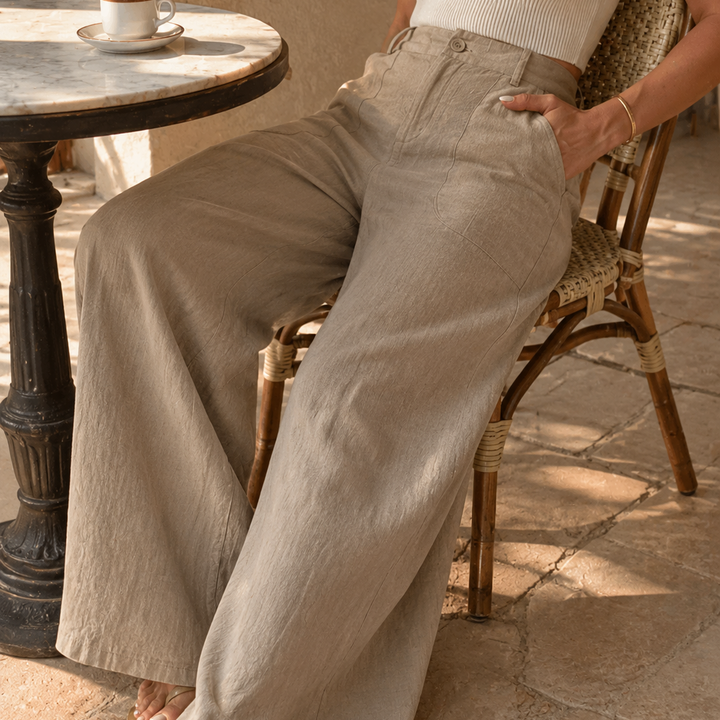 Solenne – Spodnie Palazzo z Wysokim Stanem i Szerokimi Nogawkami