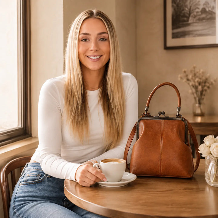 Marenza – Vintage Torebka na Ramię z Zapięciem na Zamek i Rączką