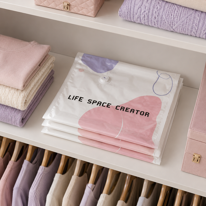 Spacenest – Torby próżniowe 3D bez pompy do przechowywania w szafie i pościeli (2-pak)