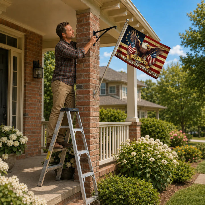 Eaglemark – 250 lat wolności Flaga Amerykańska, 1776-2026 Orzeł Bald Betsy Ross, na zewnątrz