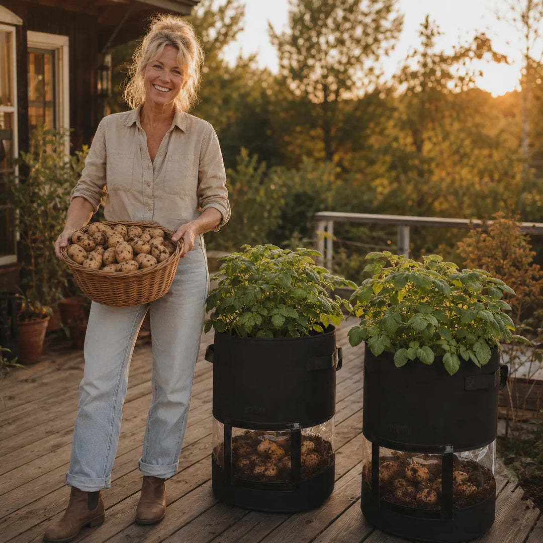 Growvia – Torba do uprawy ziemniaków z przezroczystym oknem na zbiór